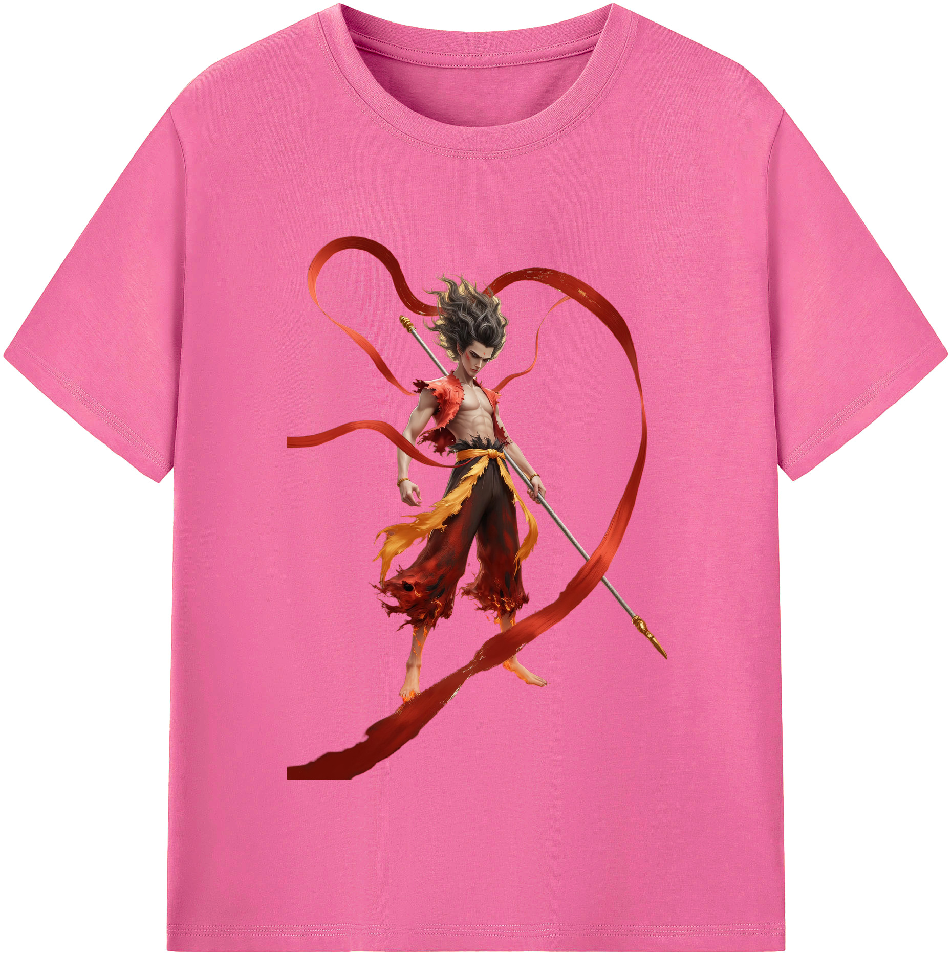 （画像用） Ne Zha 2 ナタ 魔童の大暴れ レディースカジュアルプリントTシャツ（綿100％）